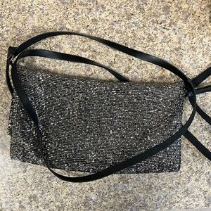 Elegant Black and Silver Women's Bag FREE PEOPLE Crossbody